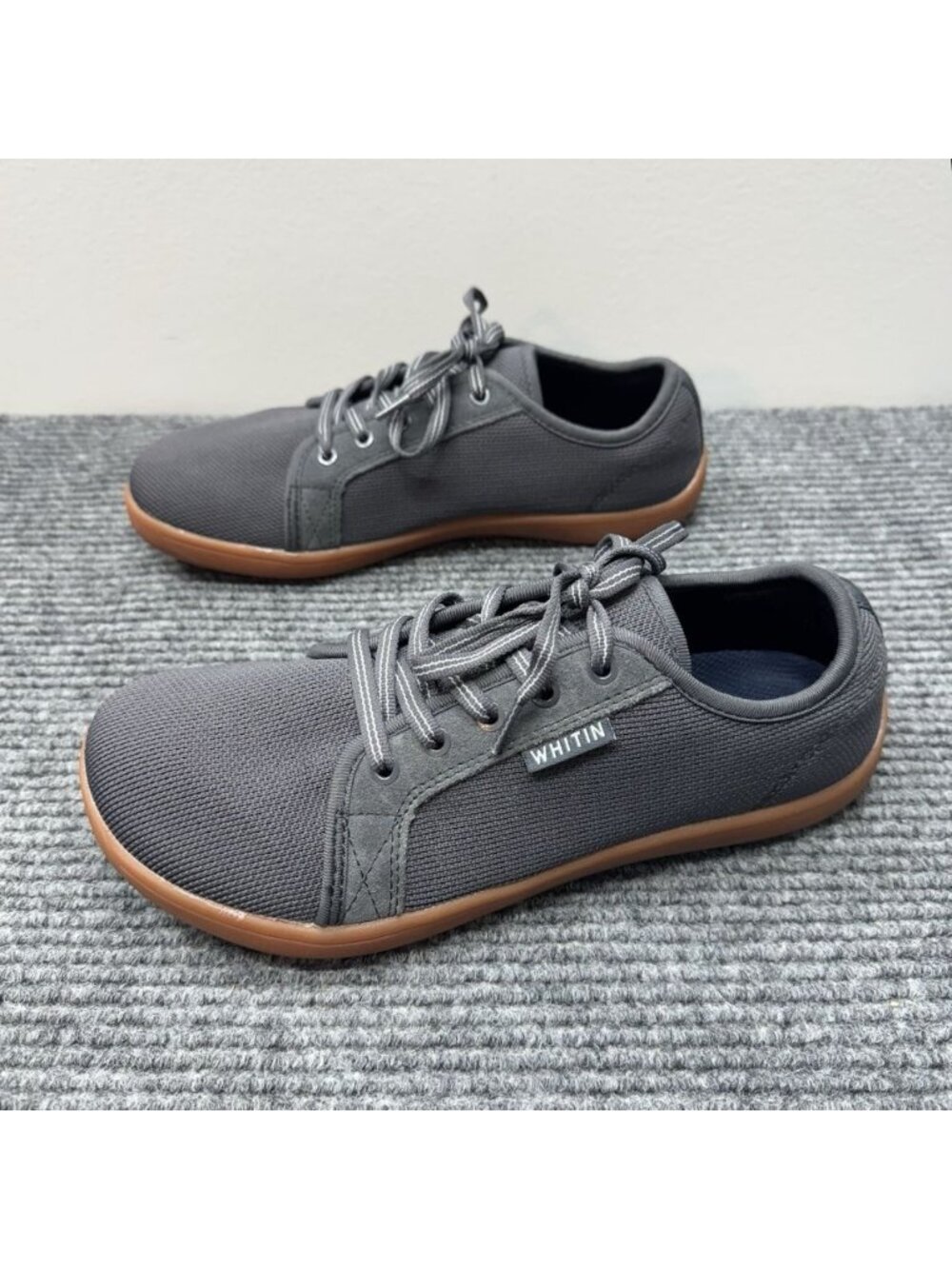 WHITIN Wide Barefoot Shoes Mens 8US/41EU Gray Gum Minimalist Zero Drop Sneaker